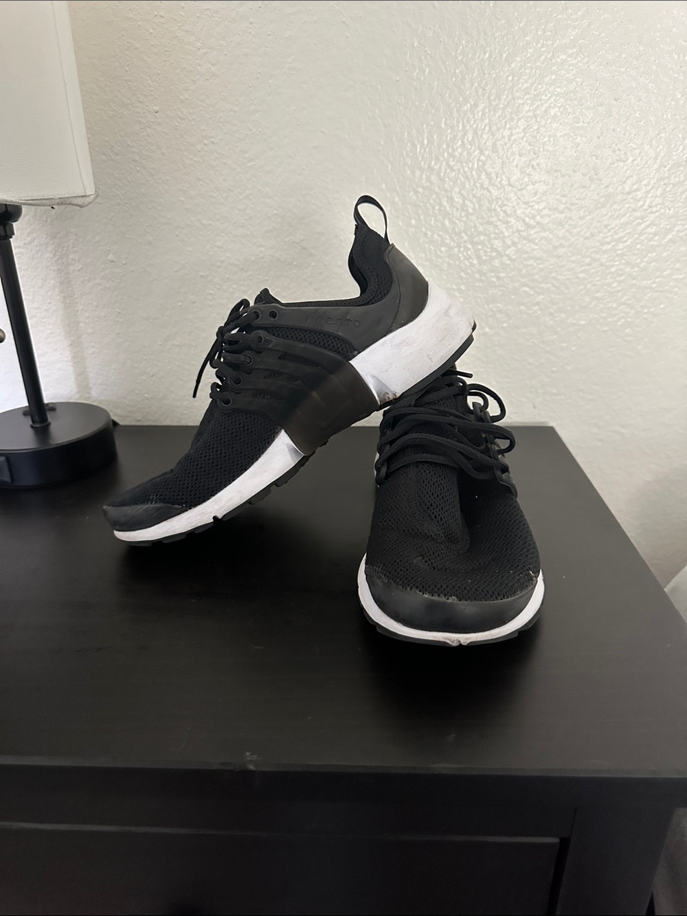Air Prestos Black with White Sole